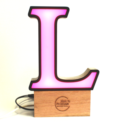 3D LED písmeno L (ukázka)