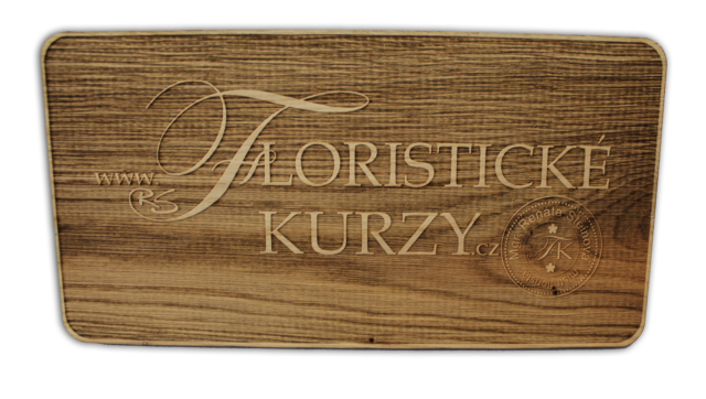 3D logo Floristické kurzy dřevěné