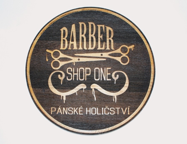 Barber 3D logo dřevěné Ø55cm